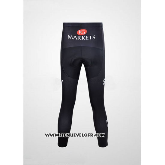 2012 Maillot Ciclismo Sky Noir et Azur Manches Longues et Cuissard